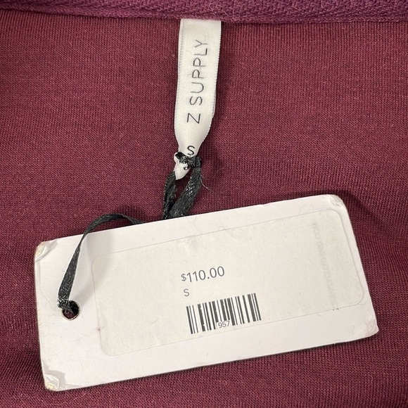 Z Supply NWT Sherpa Fleece Full Zip Jacket Coat Maroon Size Small Sweatshirt - Picture 11 of 14